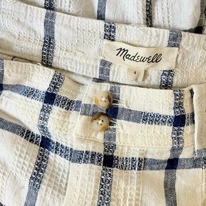 NWT Madewell plaid linen shorts, Size 4
